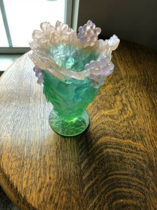daum france crystal vase grapes 3