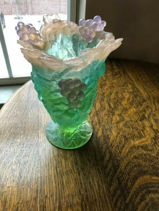 daum france crystal vase grapes 6