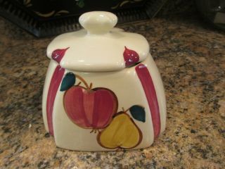 Vintage Mid Century Puritan Slip Ware Pottery Apple & Pear Grease Jar With Lid