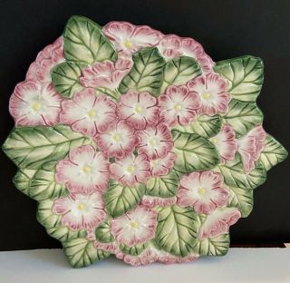 Fitz And Floyd Spring Filling Floral Plate Pink And Green 91/2x4