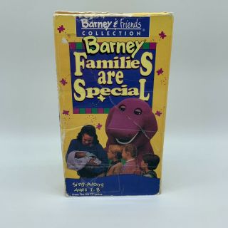 Vintage BARNEY FAMILIES ARE SPECIAL VHS Barney & Friends 1995 Sing Along Age1 - 8 2