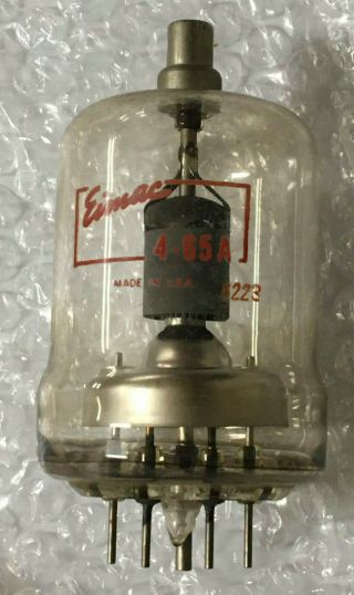 Vintage Eimac 4 - 65a/8165/qb3/200/cv1905 Air Cooled Transmitting Tetrode Tube