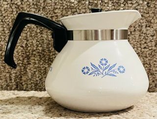 LIMITED CORNING WARE 6 CUP BLUE CORNFLOWER P - 104 SPICE OF LIFE TEA POT/LID 4