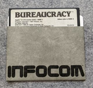 Bureaucracy Apple Ii Infocom Vintage Computer Game Disk 1987