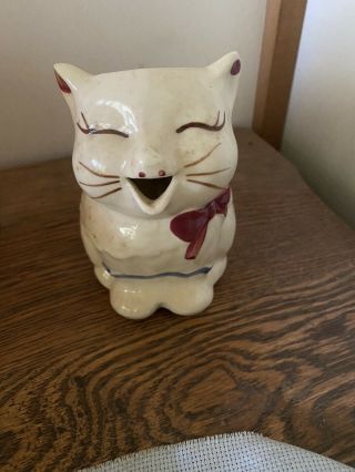 Vintage Shawnee Pottery Puss’n Boots Cat Creamer With Sticker