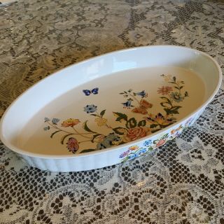 Cottage Garden By Aynsley Oval Casserole - Butterfly & Flowers Oven To Tableware