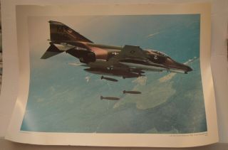 Vintage F - 4 Phantom Ii Poster U.  S.  Air Force Photo By Tsgt Frank Gargelnick