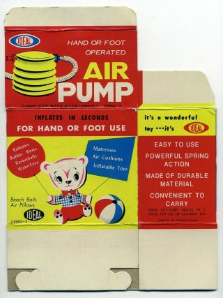 Ideal Toys Air Pump Display Box Vintage 1960s Mid Century Design