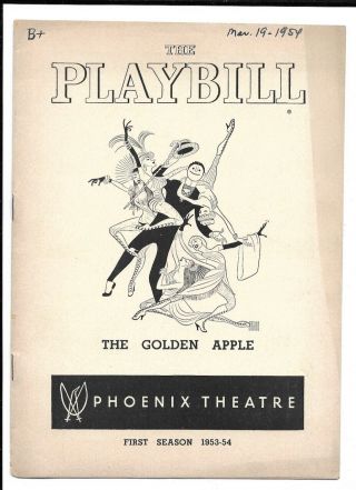 Kaye Ballard " The Golden Apple " Off - Broadway Playbill 1954 Hirschfeld Cover