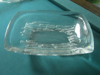Brutalist Crystal Bowl By Daum France 12 X 7 " 1960s Signed [a1] Rare