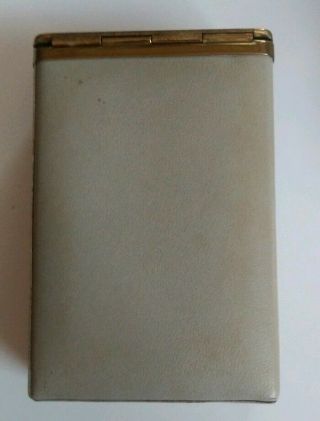 Vintage Princess Gardner Cigarette Case W/Box Beige Leather w/ Brown Suede 3