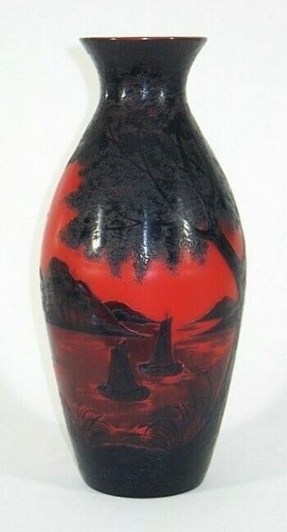 Loetz Cameo Art Glass Vase - Marked Loetz