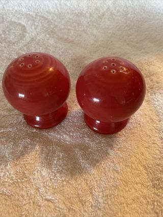 Fiestaware Scarlet Red Ball Salt And Pepper Shakers Pair Fiesta Dishware