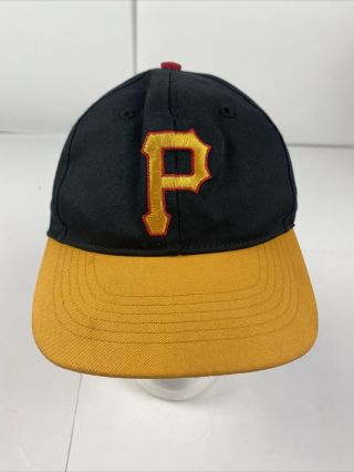 Vintage Pittsburgh Pirates Mlb Snapback Hat Baseball Cap Black Yellow Logo