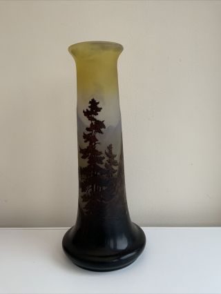 Large Emile Galle Glass Vase (chip On Rim)