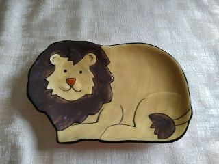 222 Fifth Lion Trinket Dish Or Spoon Rest 6 " X 4 "