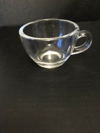 Heavy Clear Glass Fire King C Handle Oven Ware Restaurant Cup