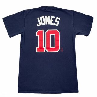 Men’s Vintage Chipper Jones Atlanta Braves Baseball T - Shirt Jersey Size M
