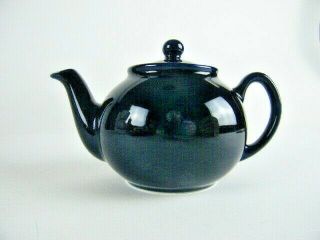 Vintage Pristine England Cobalt Blue Small Ceramic Teapot Single Serve