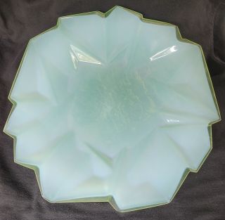 Consolidated Glass Co.  Ruba Rombic Rare Opalescent Jade Large 15 " Platter