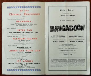 Brigadoon by Lerner & Loewe,  His Majesty’s Theatre Programme 1949 2