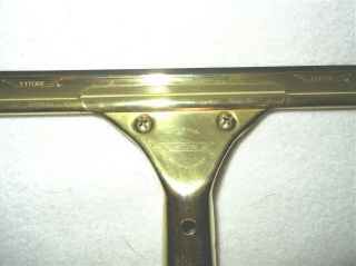 Vintage Ettore 11 1/2 " Gas Station Squeegee Solid Polished Brass - Made U.  S.  A.