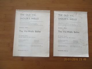 1934 And 1936 The Vic Wells Ballet The Old Vic 4 Programmes