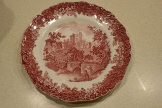 J&g Meakin Romantic England Red 10 " Dinner Plate Derbyshire Haddon Hall