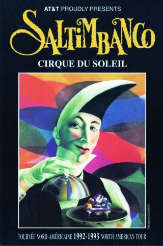 1992 - 93 Cirque Du Soleil Handbill S.  F.  Tent Performances 4 " X 6 " Saltimbanco Tour