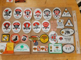 28 Vintage Consol Coal Mining Stickers & Others - Great Shape 4