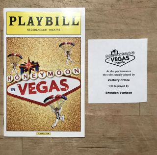 Honeymoon In Vegas Jan 2015 Bway Opening Night Playbill Rob Mcclure Tony Danza