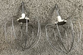 Vintage Wire Whip Mixing Beaters - - Set Of 2