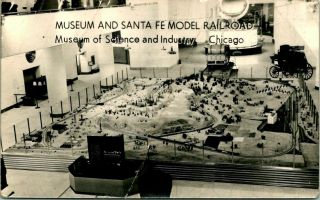 Vintage Postcard Chicago Illinois " Santa Fe Model Railroad " Museum Of Science