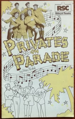 Privates On Parade By Peter Nichols,  Rsc Aldwych Theatre Programme 1977