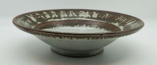 Vintage Handmade Studio Art Pottery Glazed Stoneware Bowl Signed 2002
