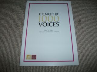 Night Of 1000 Voices Brochure (2005,  Royal Albert Hall,  Michael Ball,  Len Cariou