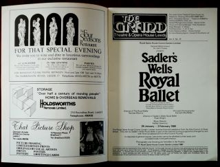 Sadler’s Wells Royal Ballet,  Grand Theatre Leeds Programme 1980 2