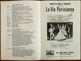 La Belle Helene,  Sadler’s Wells Opera,  Sadler’s Wells Theatre Programme 1963 3