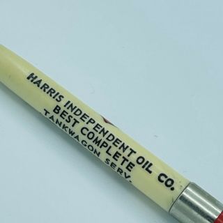 Vtg Rare Bay Oil Company Mechanical Pencil Advertising Harris Independent 2