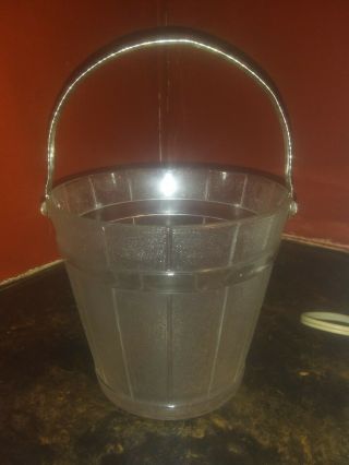 Vintage Glass Ice Bucket With Silver Toned Handle 5 " × 5 "