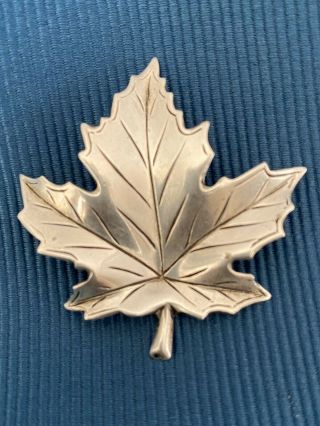 Vintage Hallmarked Burkhardt Sterling Silver 925 Maple Leaf Pin 4.  6g