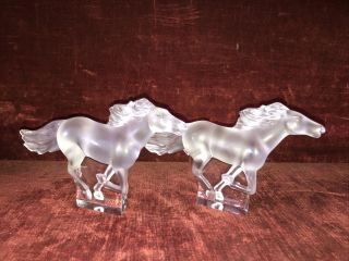Flawless Lalique Kazak Galloping Horse Frosted Crystal Large 7 " Figurine Statue