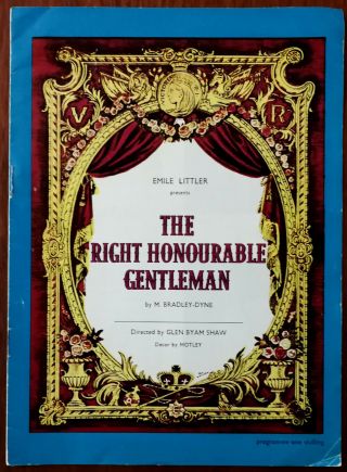 The Right Honourable Gentleman,  Her Majesty’s Theatre Programme 28th May 1964