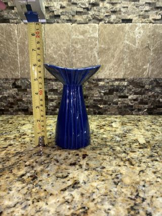 Red Wing Candle Holder Mid - Century 6 " Blue 199