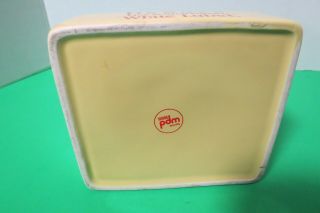 Vintage Dewars Ceramic Ashtray White Labe Yellow Square 5.  5 " Wade Pdm England