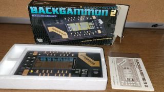 Backgammon 2 Vintage Handheld Computer Game W/ Dice Gakken -