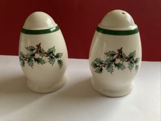 Spode Christmas Tree Porcelain Salt & Pepper Shakers 3 Inches