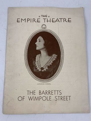 Vintage 1931 The Barretts Of Wimpole Street Program Empire Theatre York City
