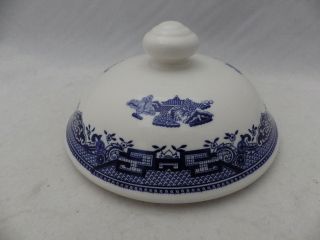 Churchill Of England - Blue Willow - Lid Only,  Fits Round Veg.  Bowl - Euc