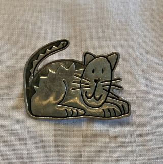 Vintage Cat Brooch Pin EFS Save The Children Sterling Silver 925 4g 2